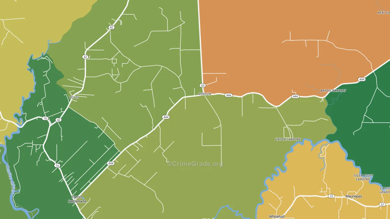Verdun, LA Map of Assault Rates