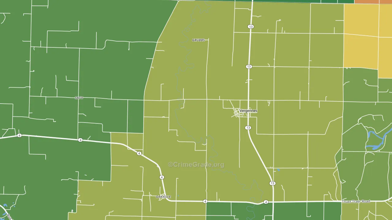 Vergennes, IL Map of Assault Rates