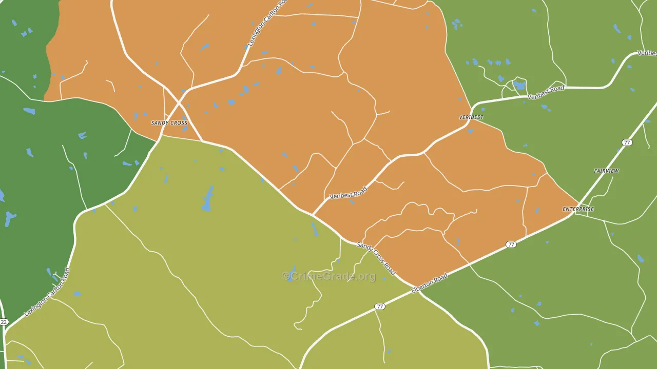 Veribest, GA Map of Assault Rates