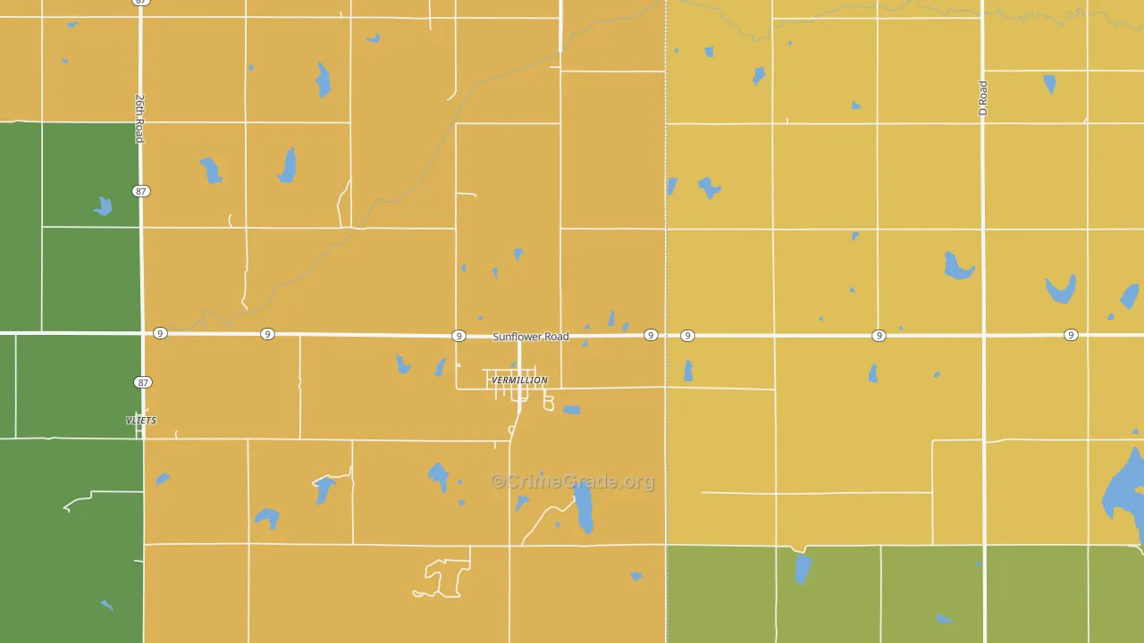 Vermillion, KS Map of Assault Rates