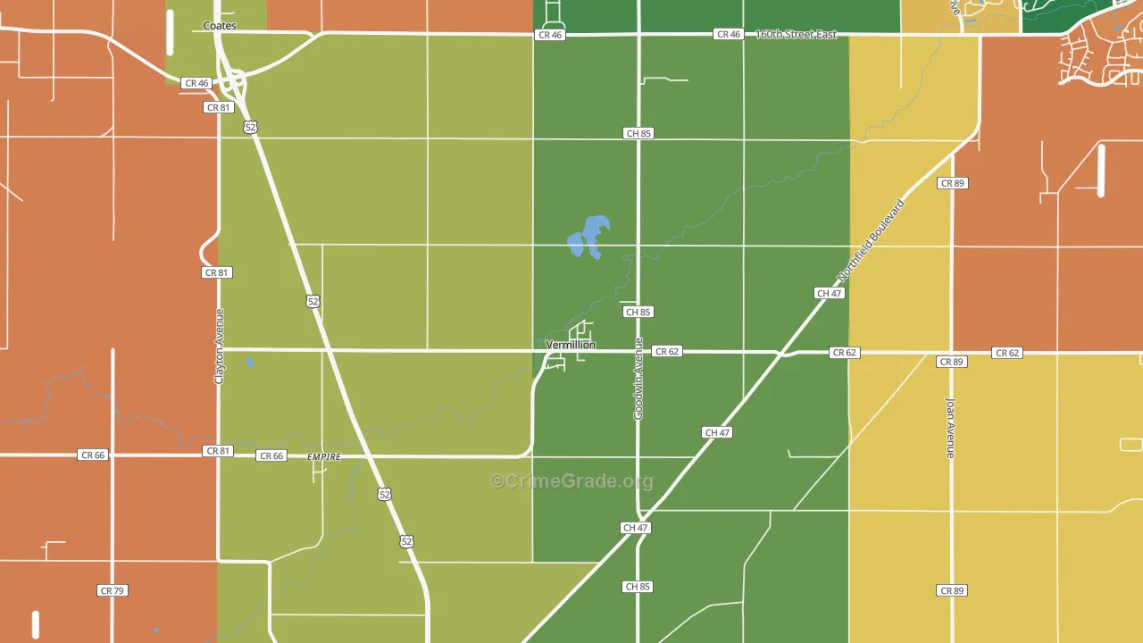 Vermillion, MN Map of Assault Rates