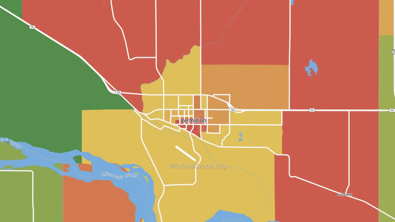 Vermillion, SD Map of Assault Rates