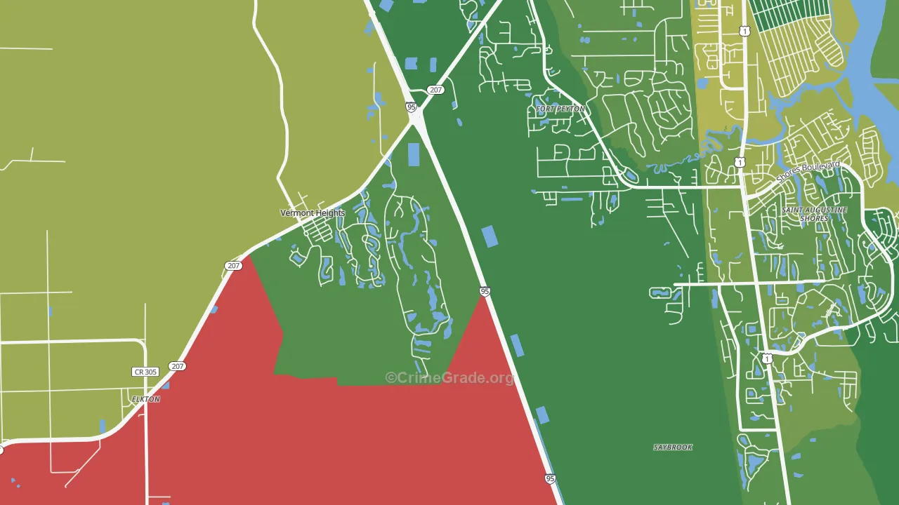 Vermont Heights, FL Map of Assault Rates