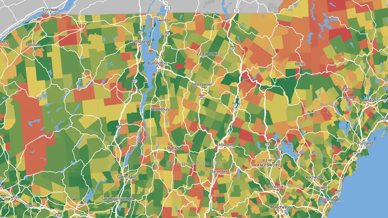 Vermont Map of Assault Rates