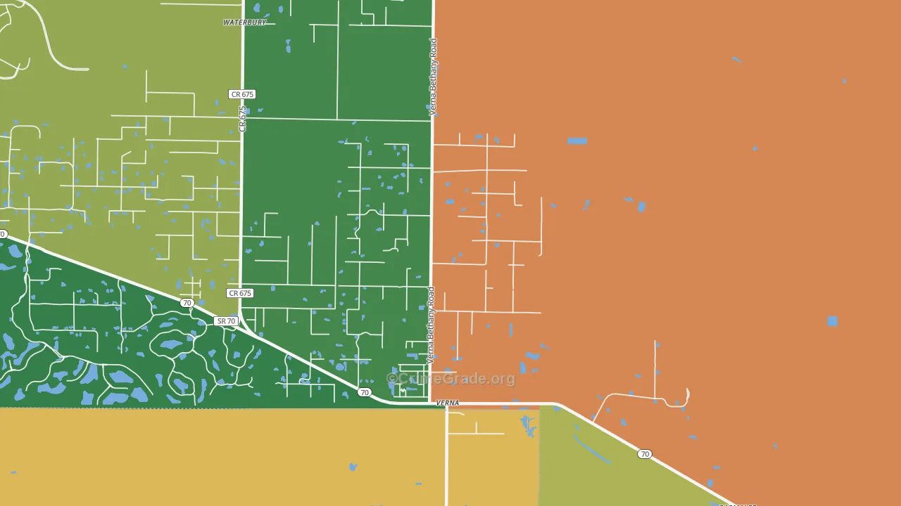 Verna, FL Map of Assault Rates