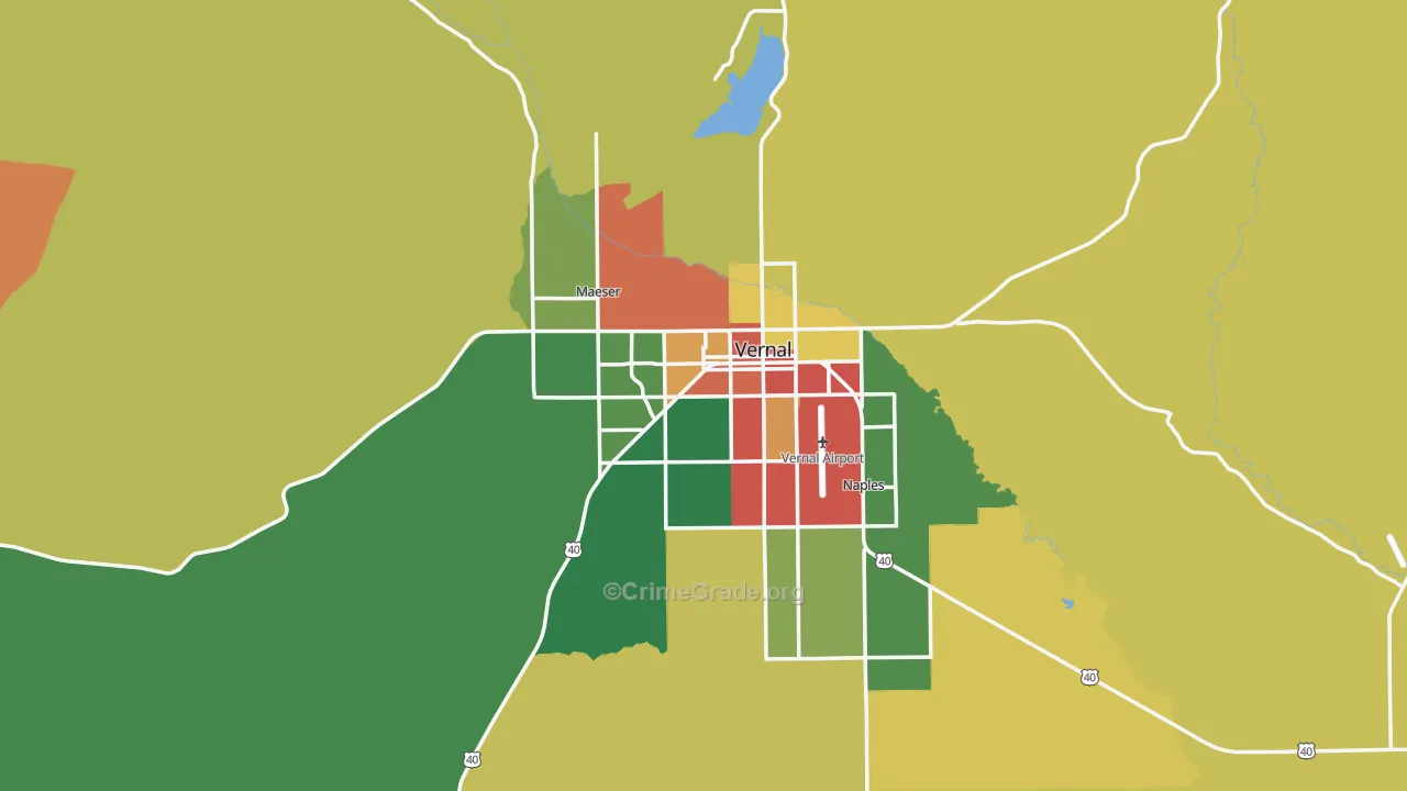 Vernal, UT Map of Assault Rates