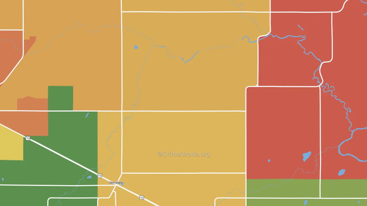 Verndale, MN Map of Assault Rates