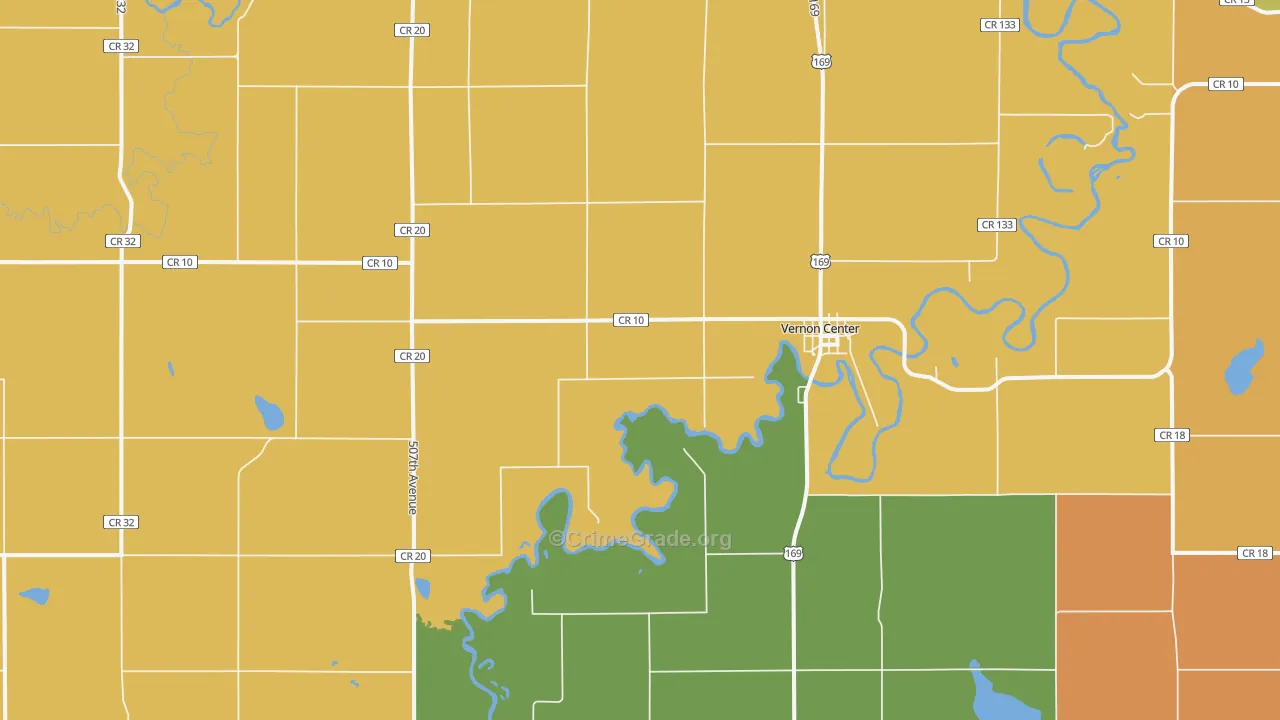 Vernon Center, MN Map of Assault Rates