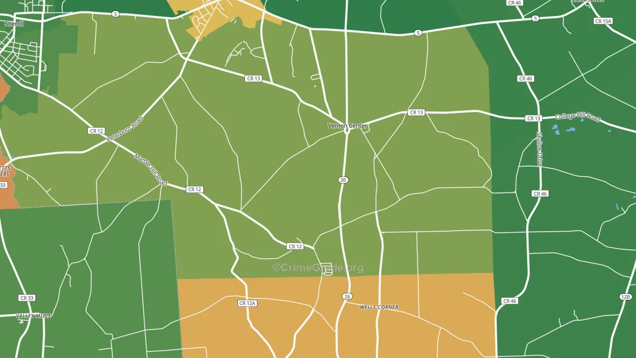 Vernon Center, NY Map of Assault Rates
