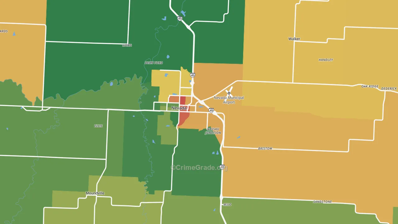 Vernon County, MO Map of Assault Rates