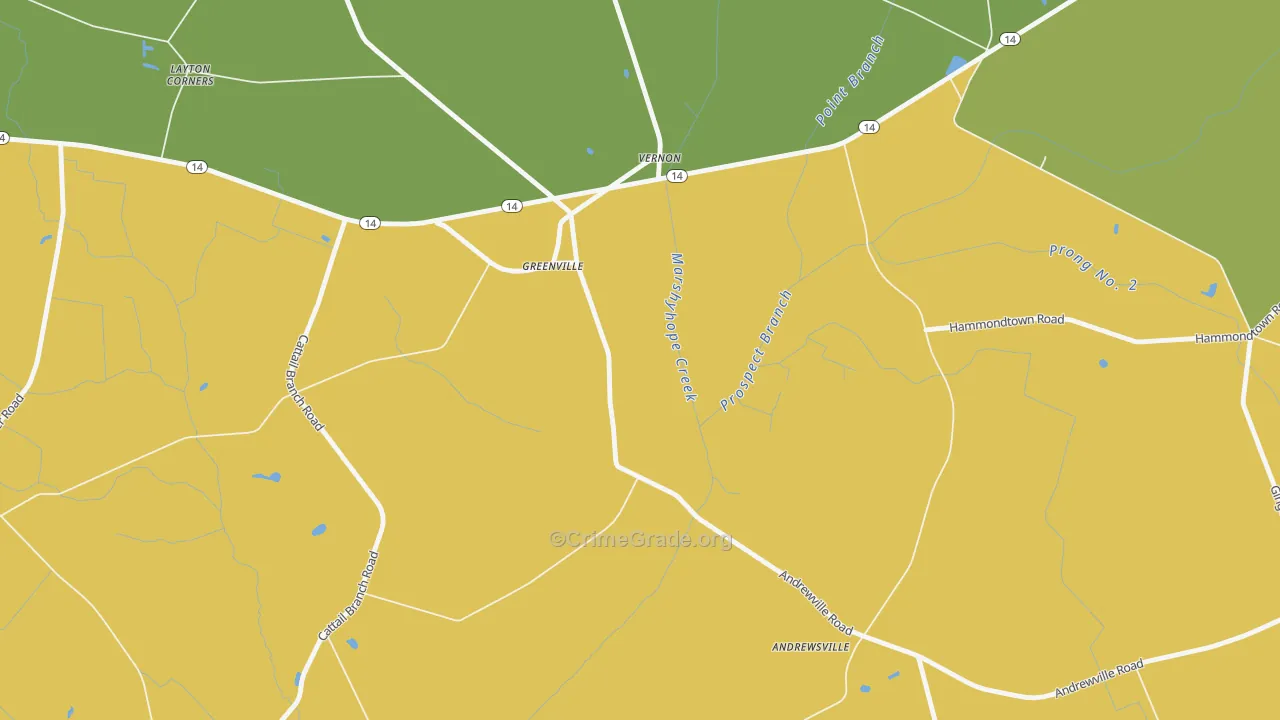 Vernon, DE Map of Assault Rates