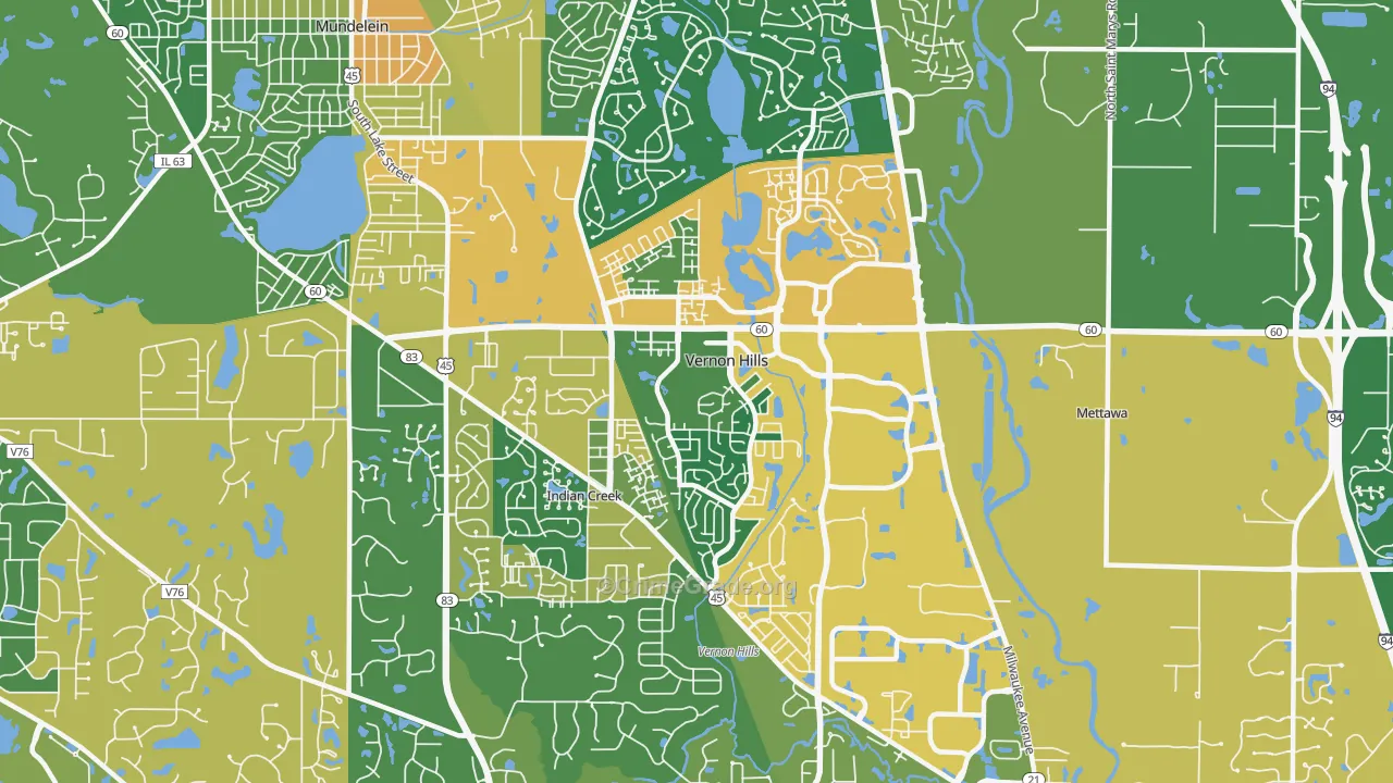 Vernon Hills, IL Map of Assault Rates