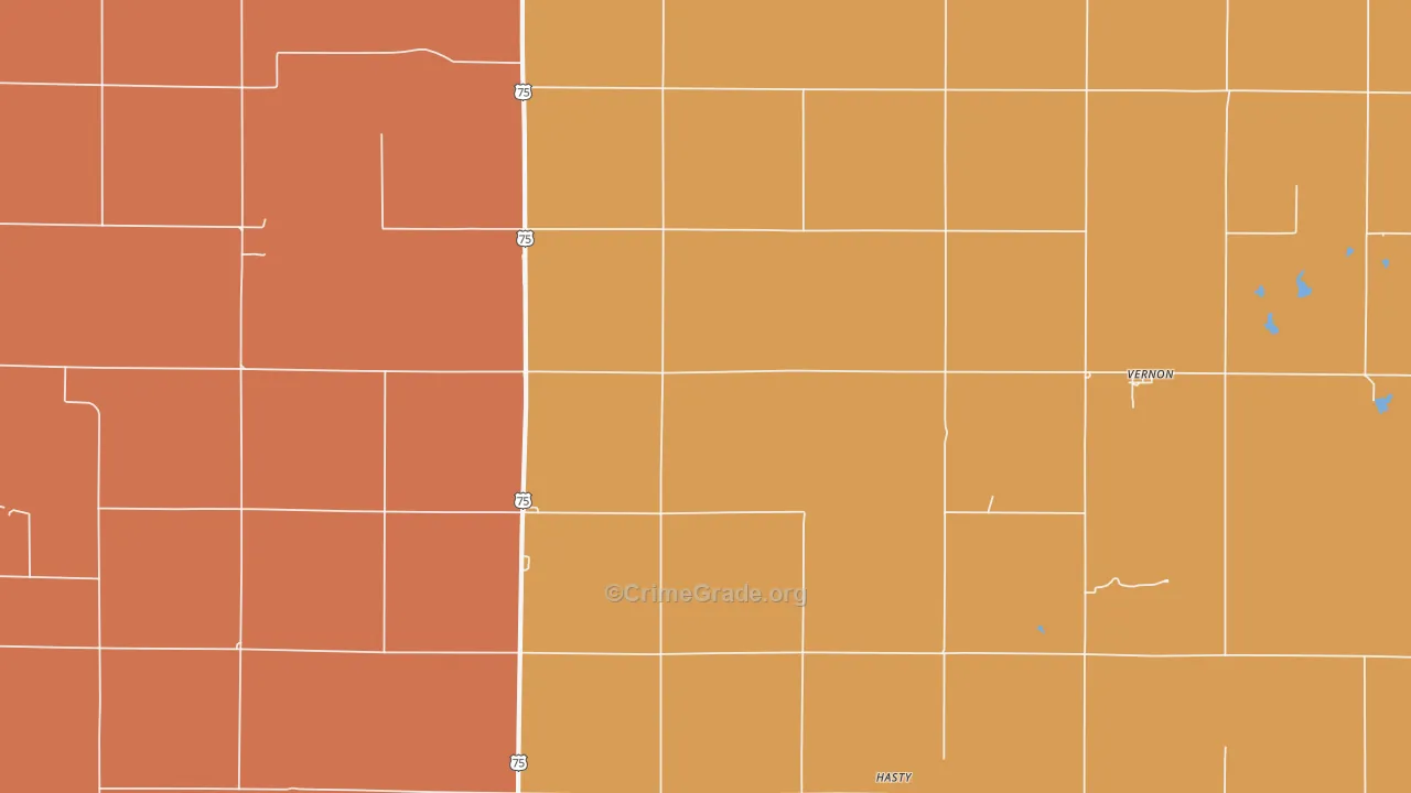 Vernon, KS Map of Assault Rates