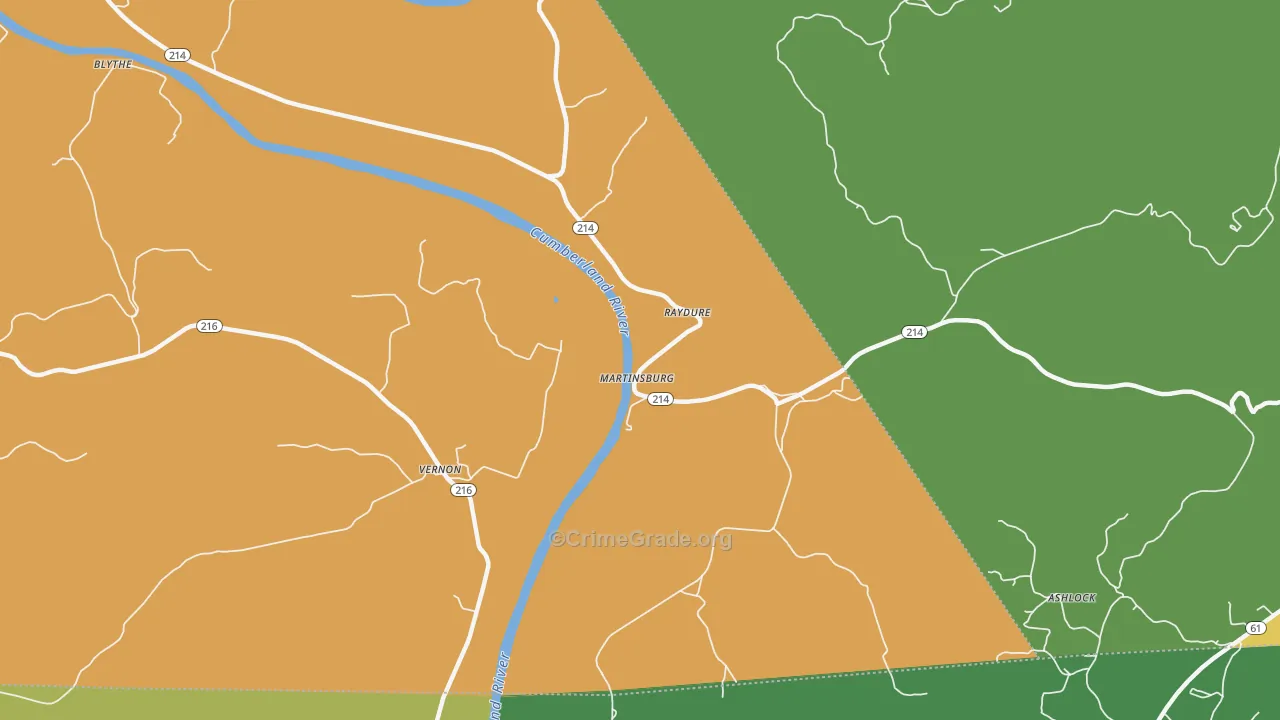Vernon, KY Map of Assault Rates