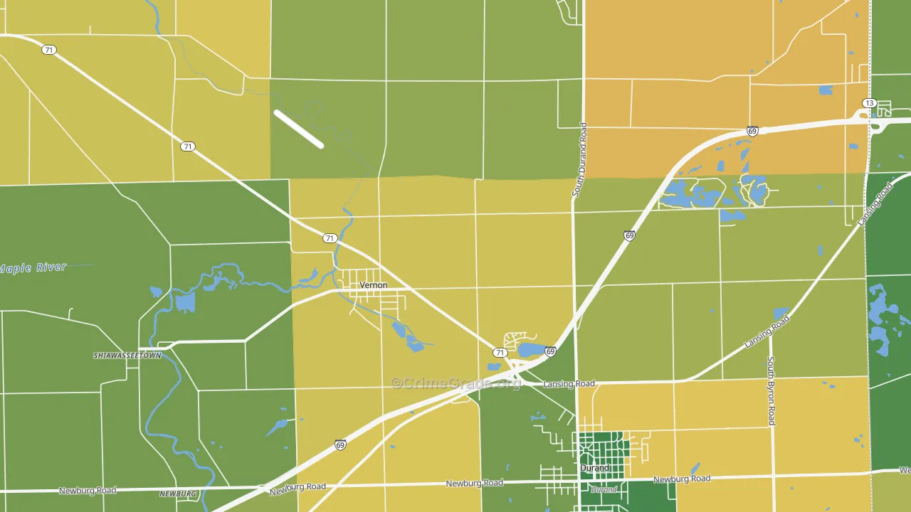 Vernon, MI Map of Assault Rates