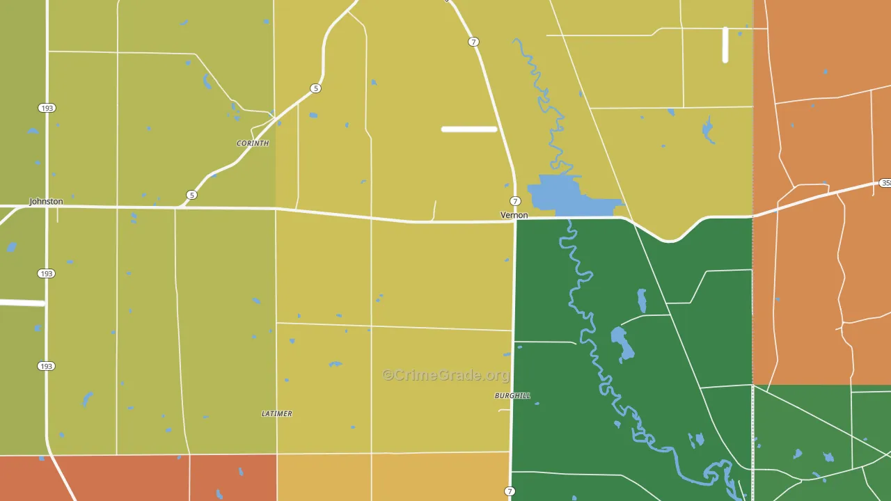 Vernon, OH Map of Assault Rates