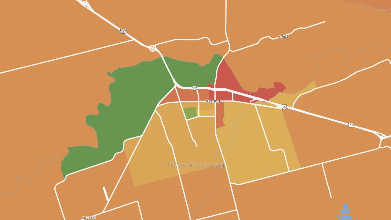 Vernon, TX Map of Assault Rates
