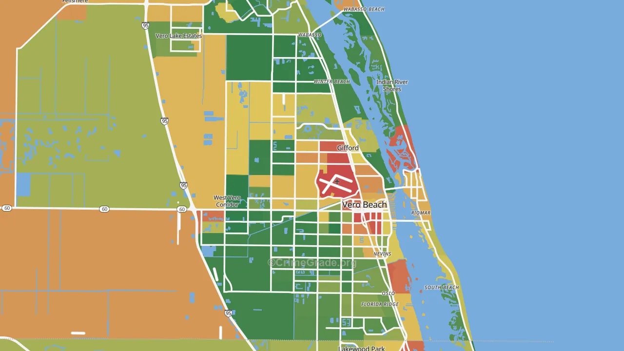 Vero Beach, FL Map of Assault Rates