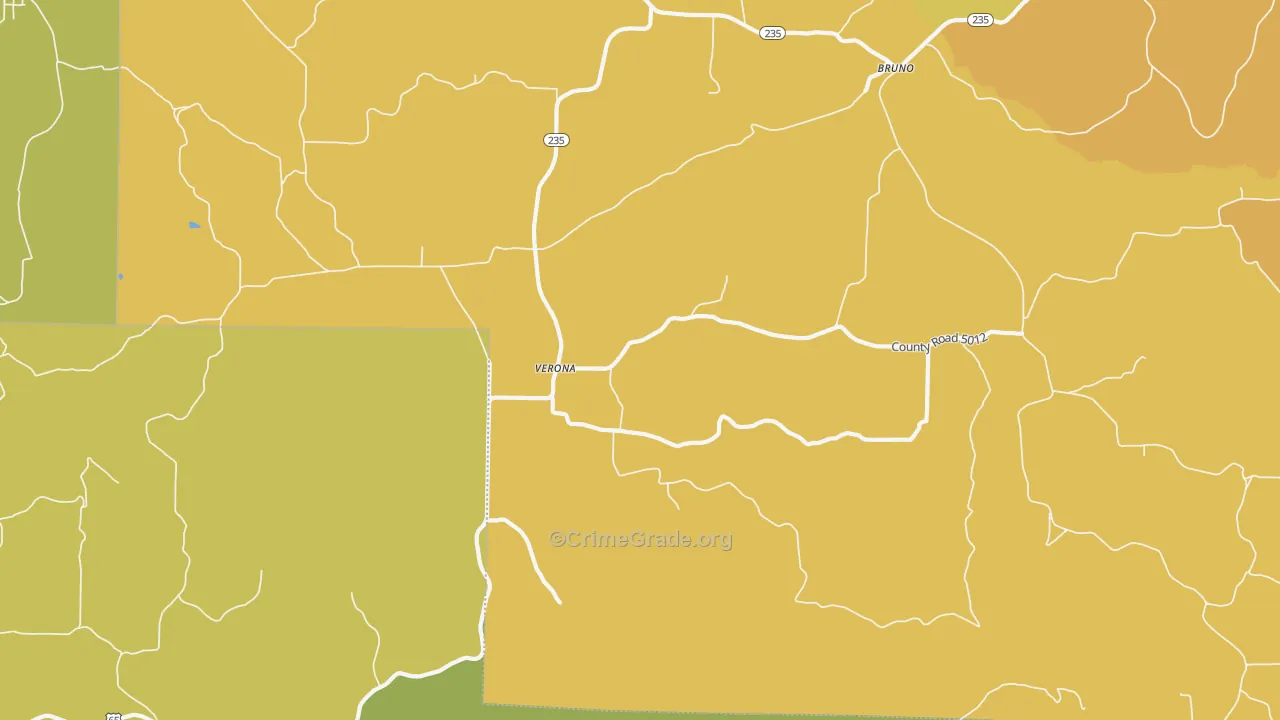 Verona, AR Map of Assault Rates