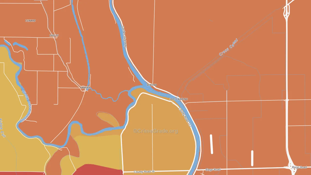 Verona, CA Map of Assault Rates