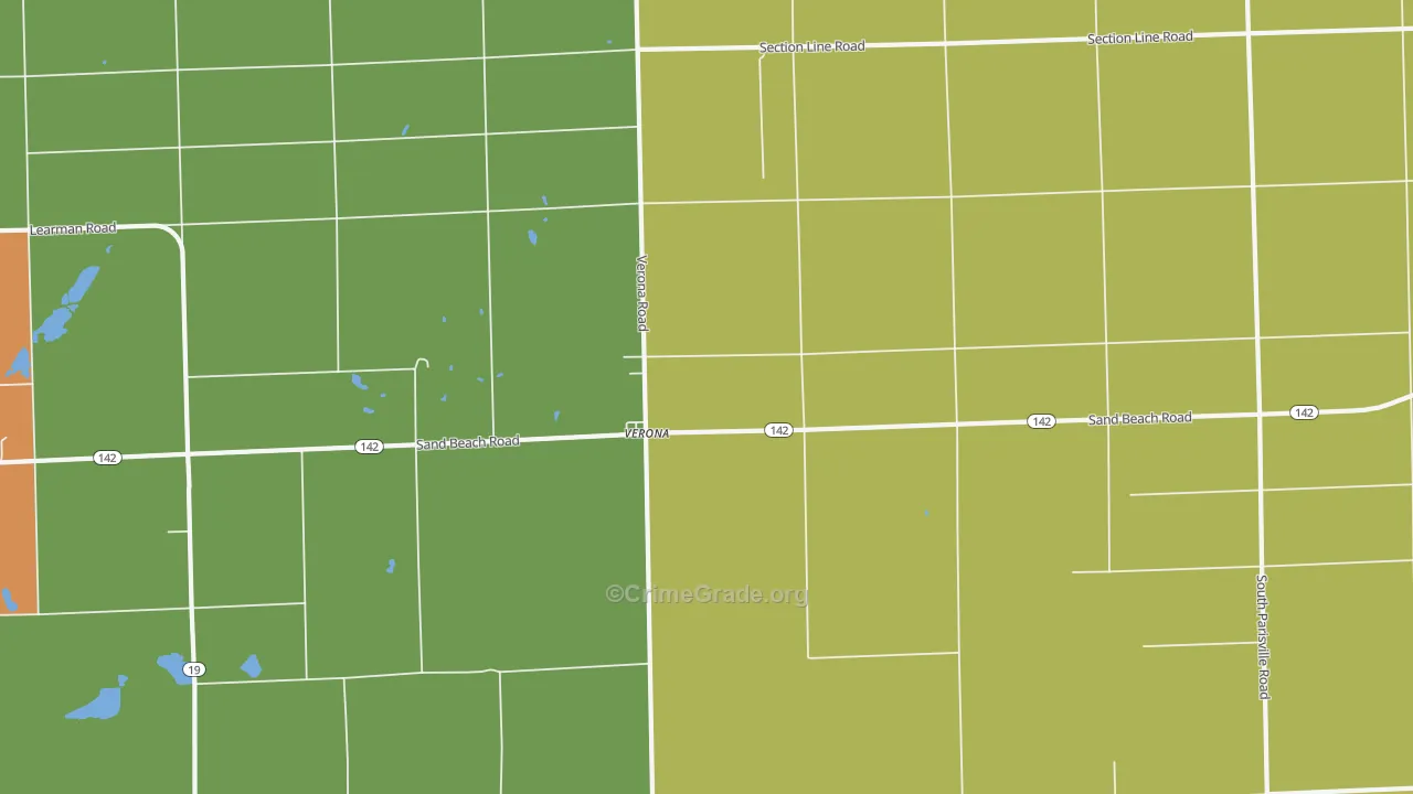 Verona, MI Map of Assault Rates