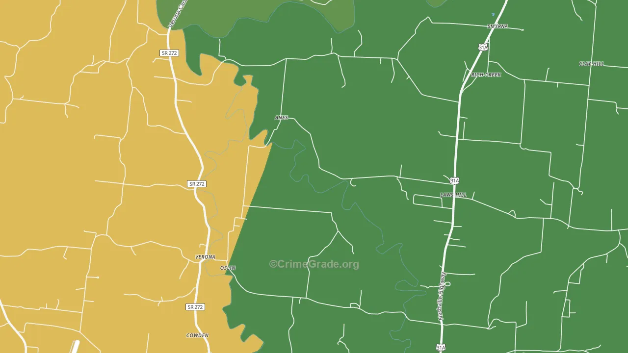 Verona, TN Map of Assault Rates