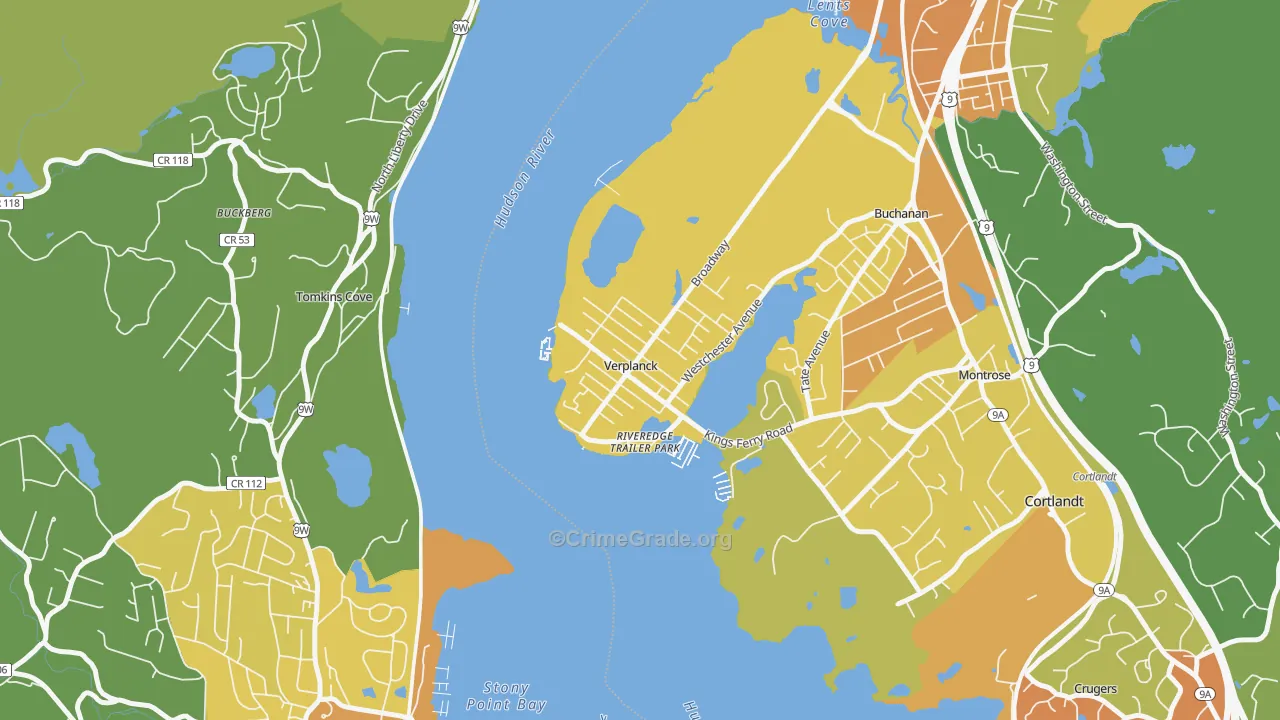 Verplanck, NY Map of Assault Rates