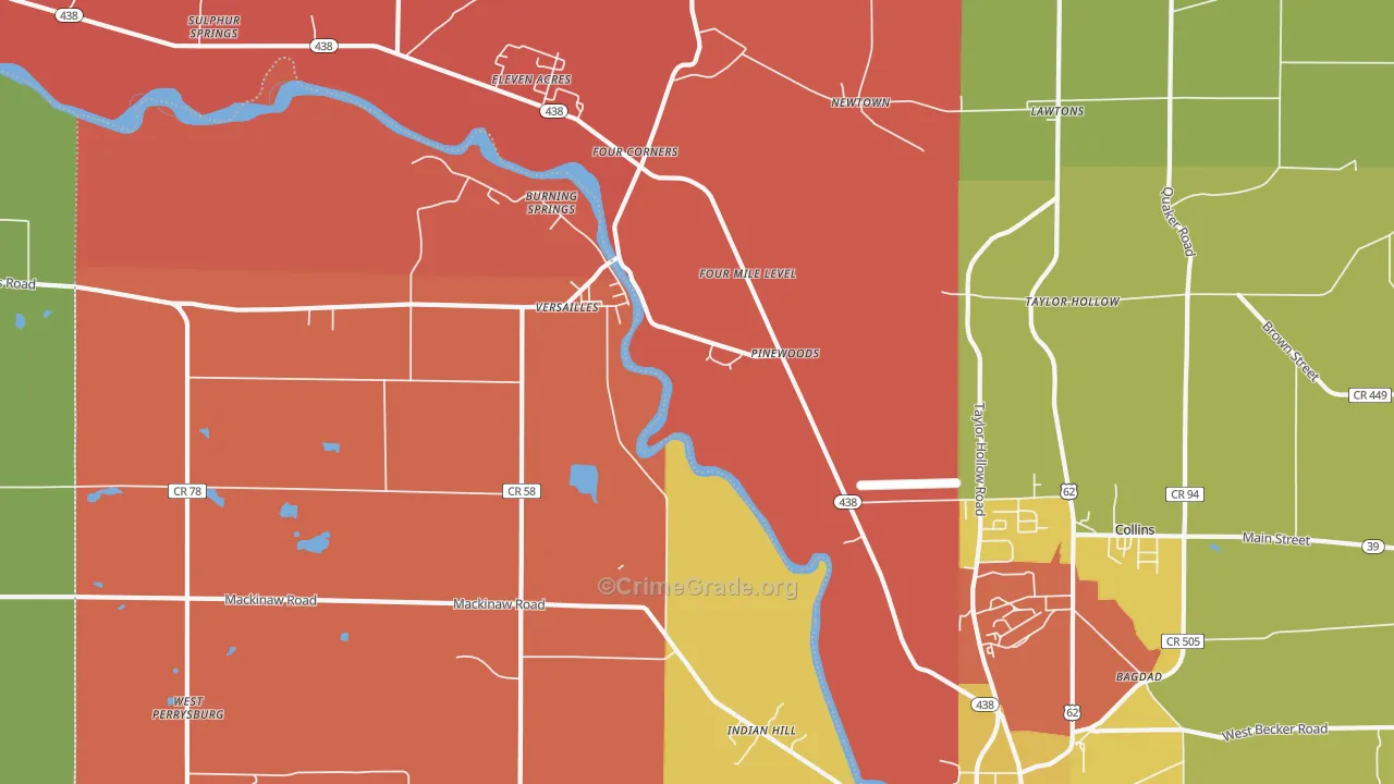 Versailles, NY Map of Assault Rates