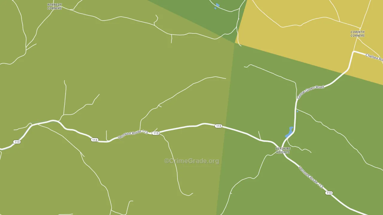 Vershire Heights, VT Map of Assault Rates