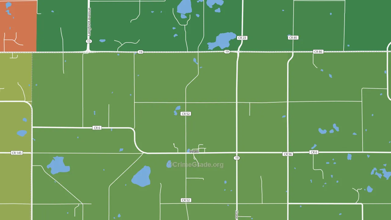 Veseli, MN Map of Assault Rates