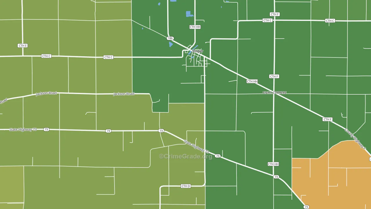 Vesper, WI Map of Assault Rates