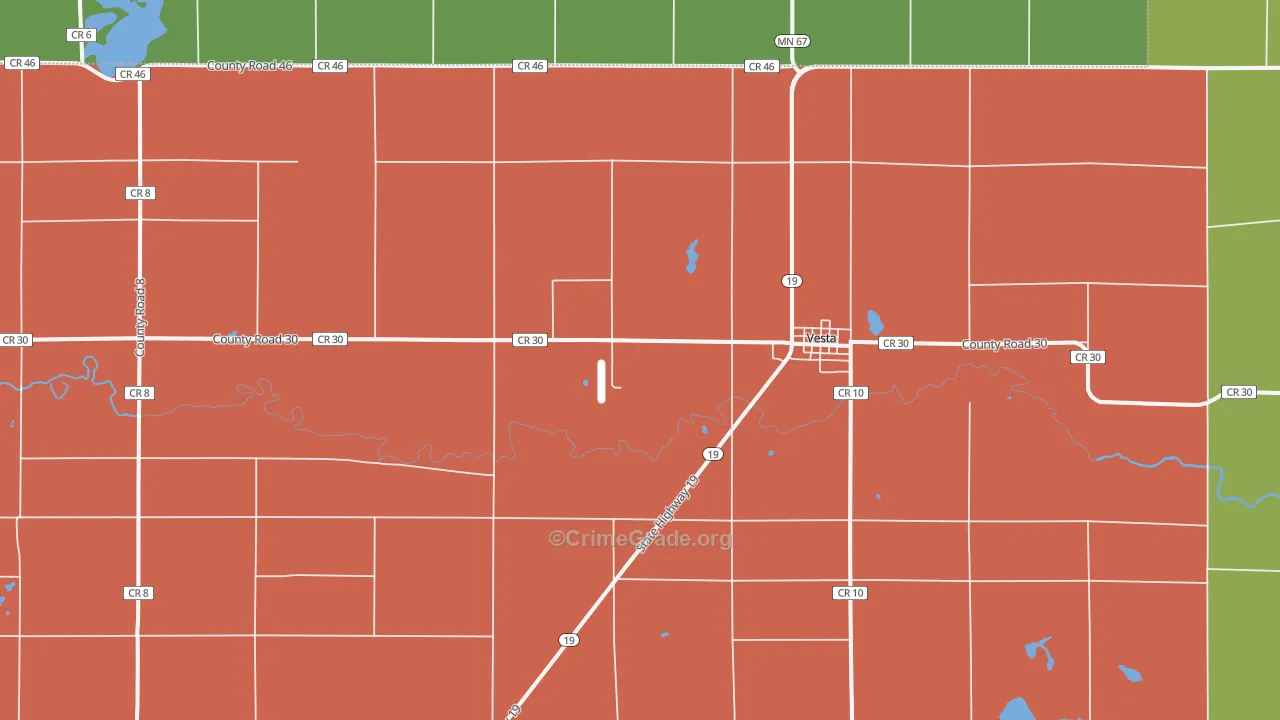 Vesta, MN Map of Assault Rates