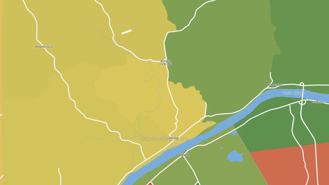 Vevay, IN Map of Assault Rates