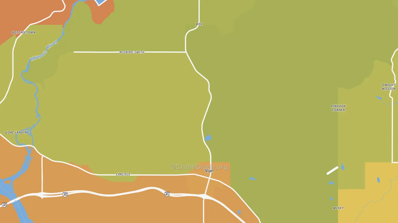 Vian, OK Map of Assault Rates