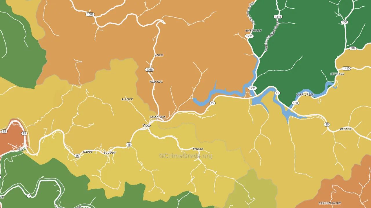 Vicco, KY Map of Assault Rates