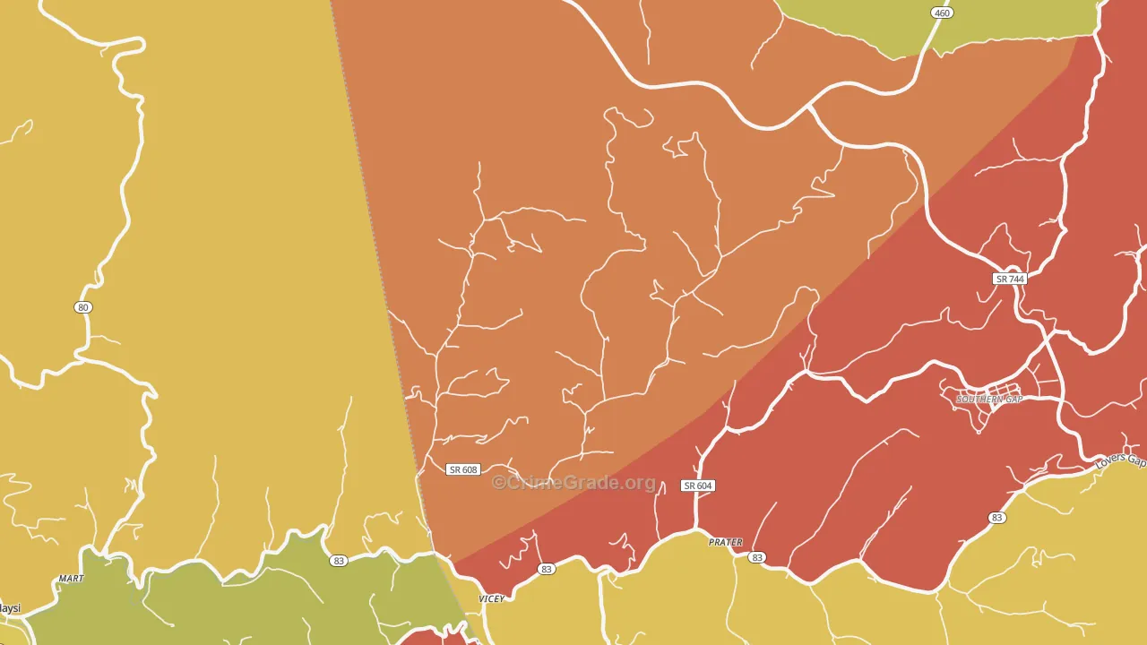 Vicey, VA Map of Assault Rates
