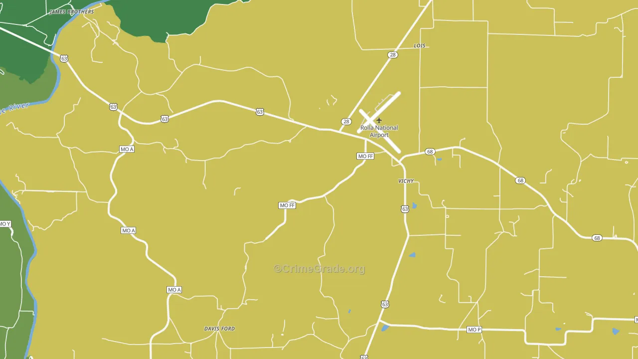 Vichy, MO Map of Assault Rates