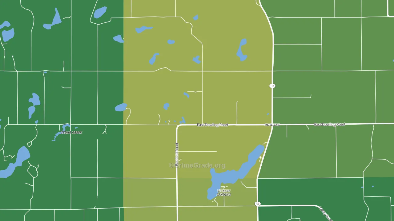 Vickery Landing, MI Map of Assault Rates
