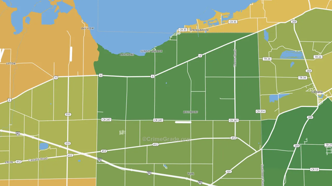 Vickery, OH Map of Assault Rates