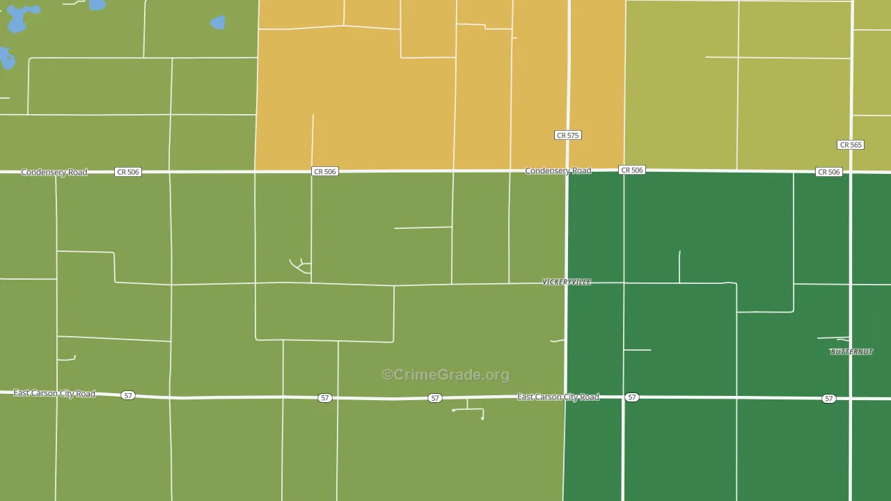 Vickeryville, MI Map of Assault Rates