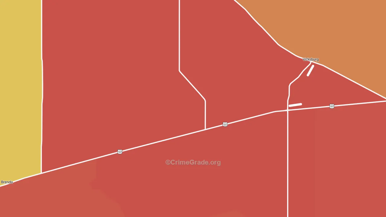 Vicksburg, AZ Map of Assault Rates