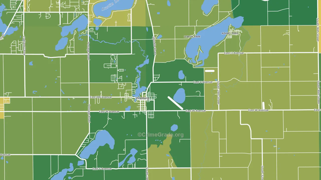 Vicksburg, MI Map of Assault Rates