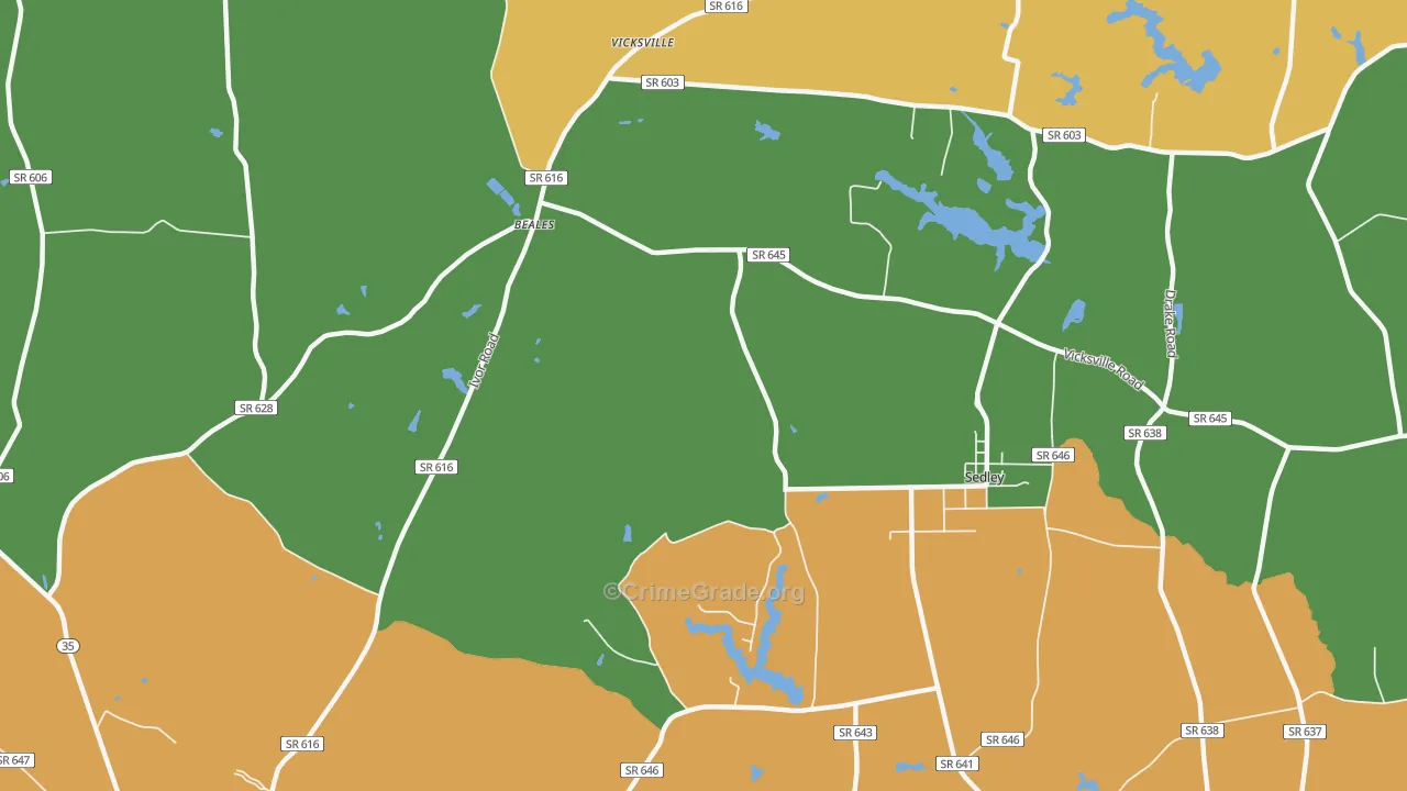 Vicksville, VA Map of Assault Rates