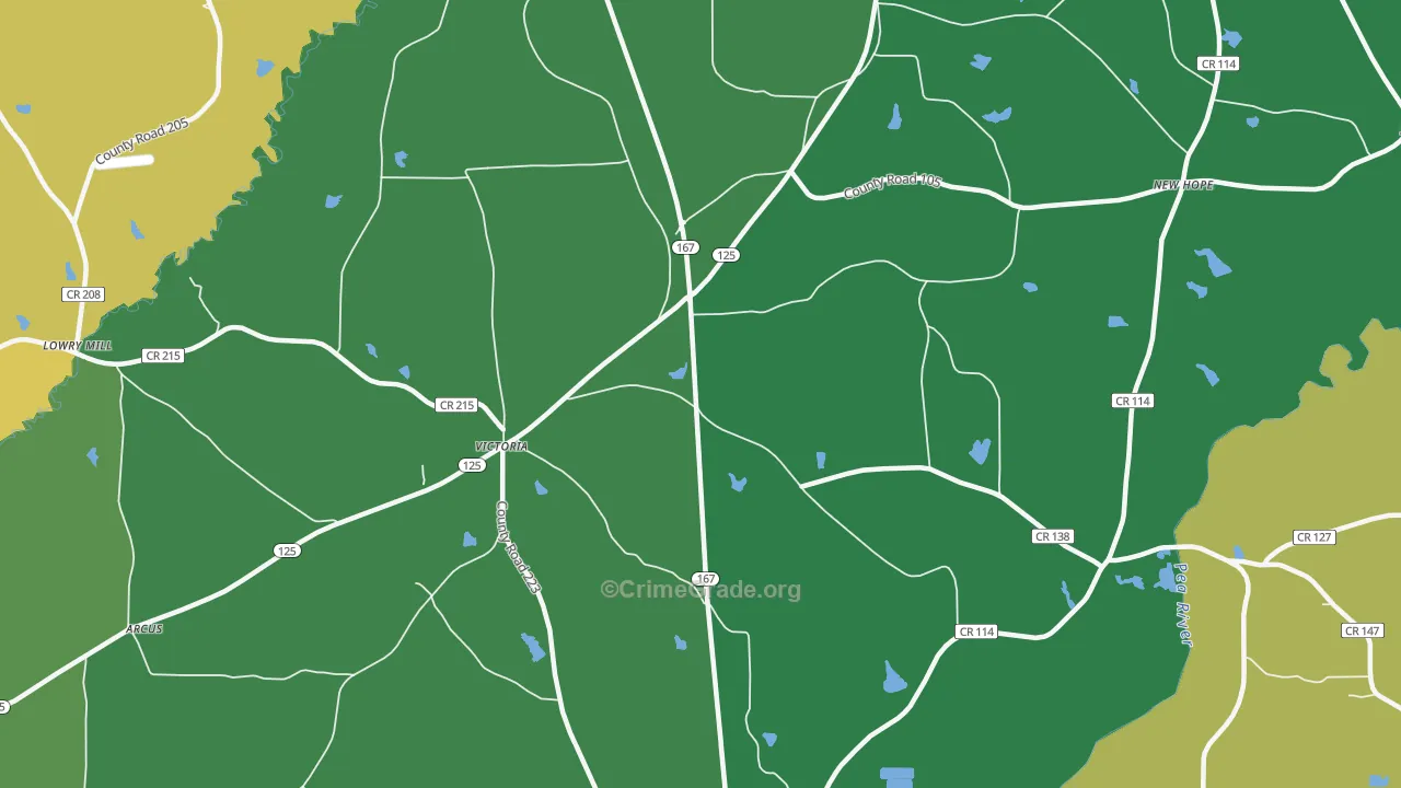 Victoria, AL Map of Assault Rates
