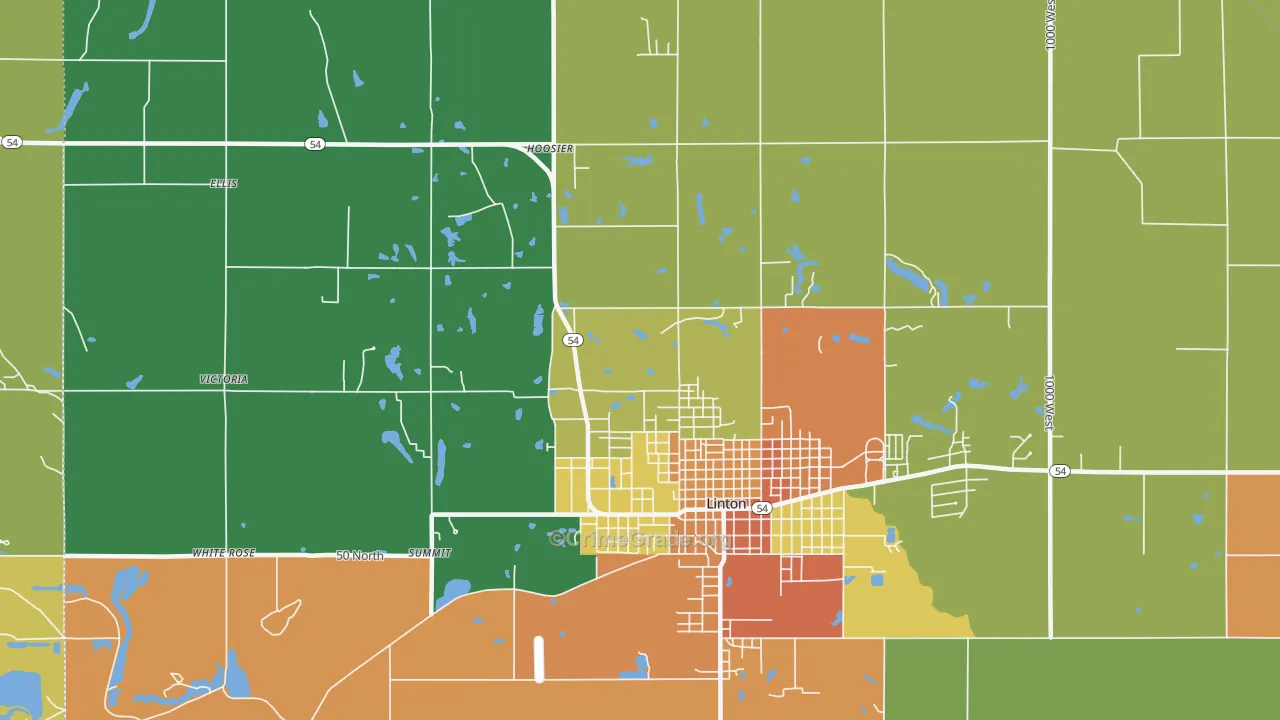 Victoria, IN Map of Assault Rates