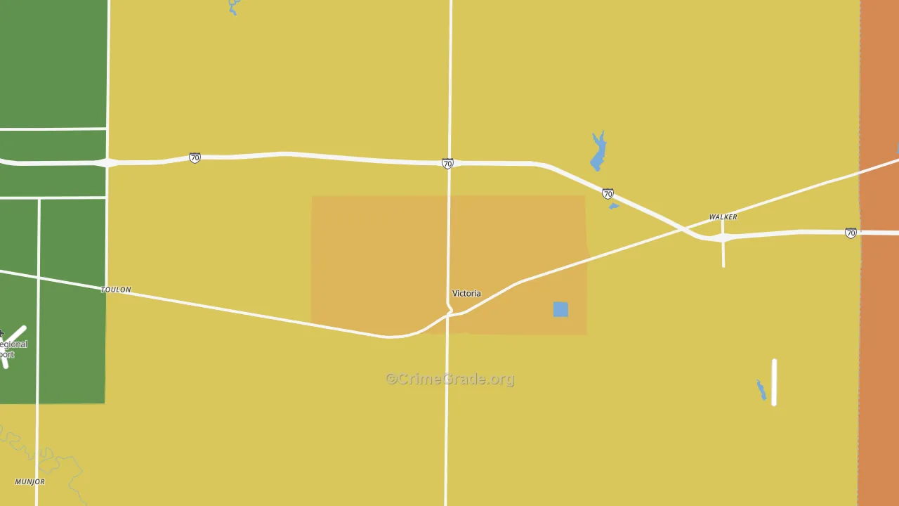 Victoria, KS Map of Assault Rates