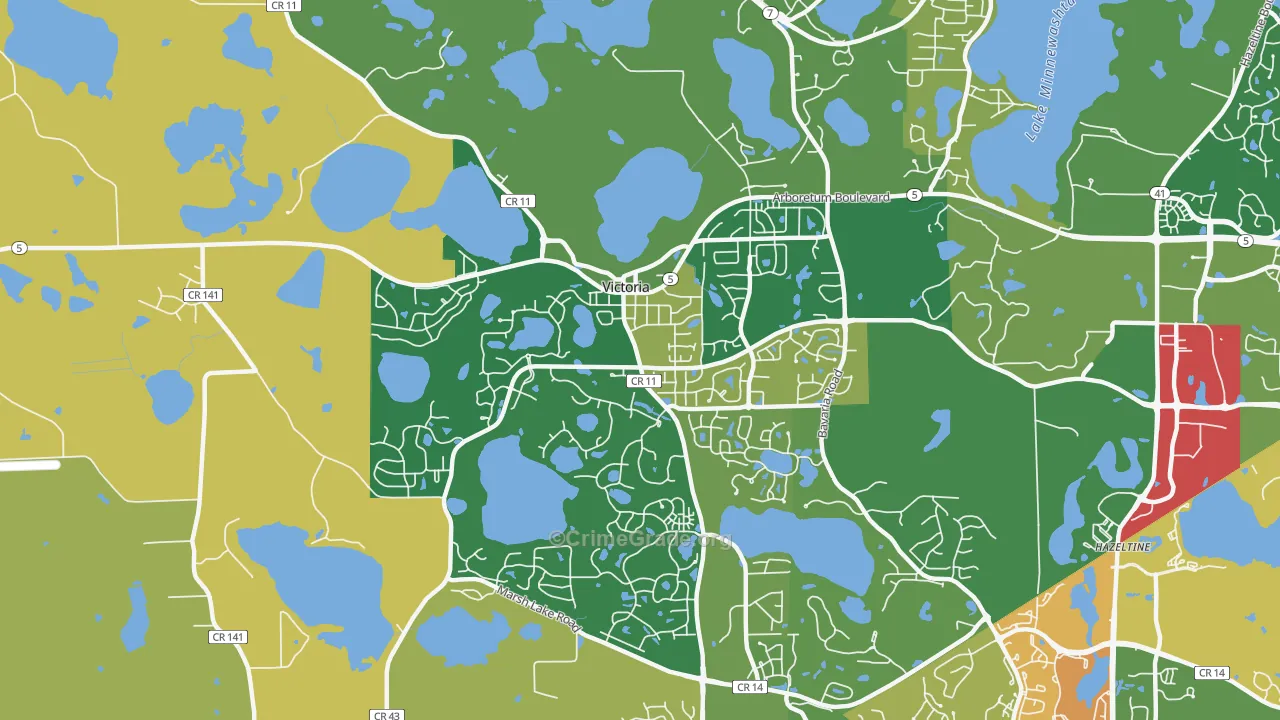 Victoria, MN Map of Assault Rates