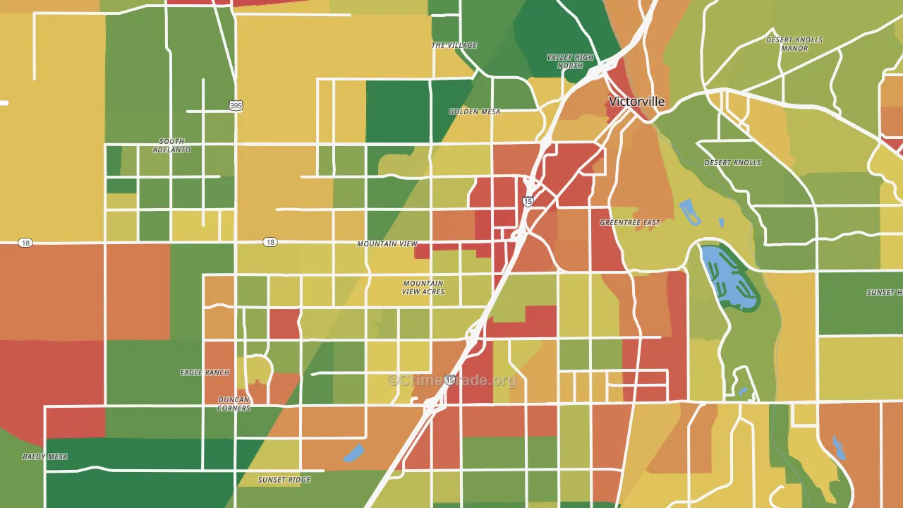 Victorville, CA Map of Assault Rates