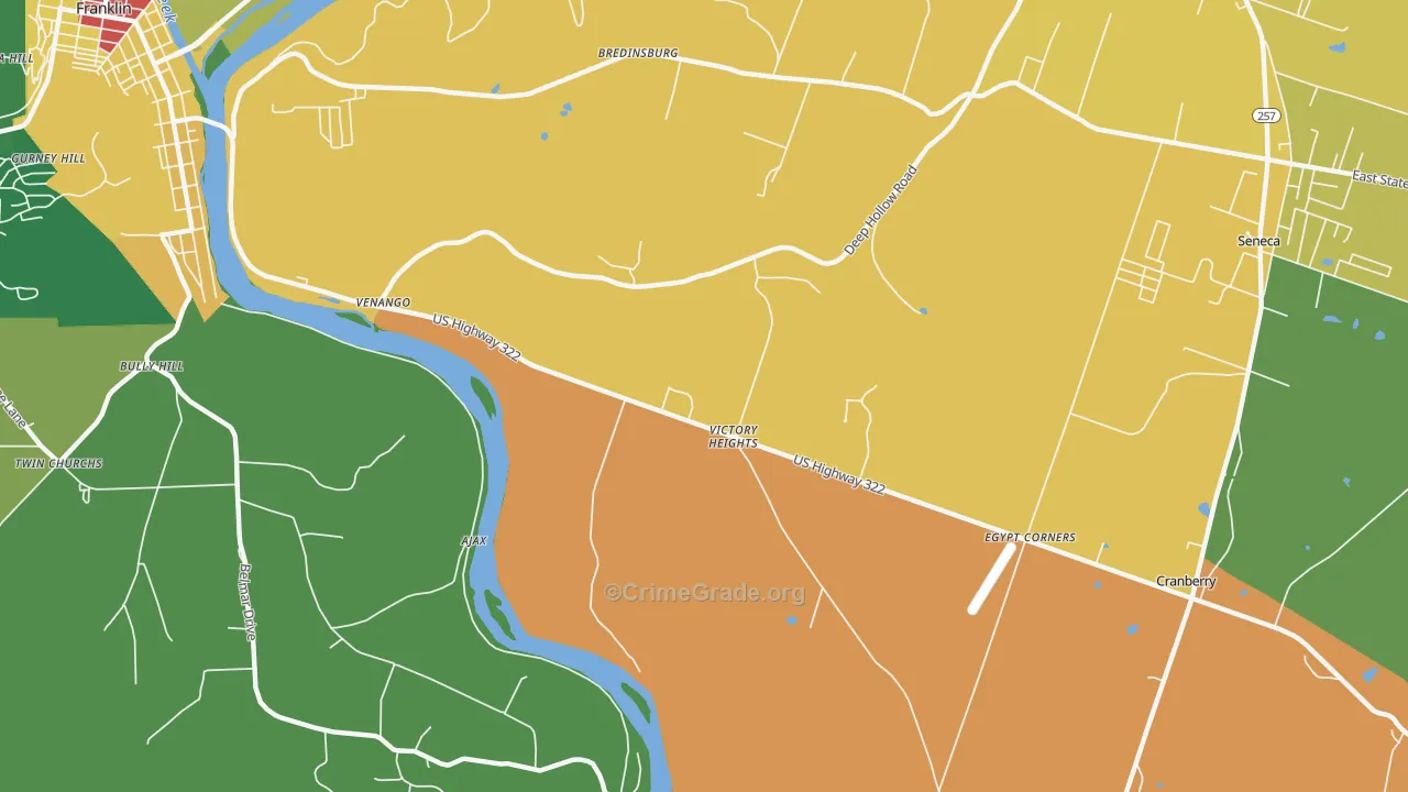 Victory Heights, PA Map of Assault Rates