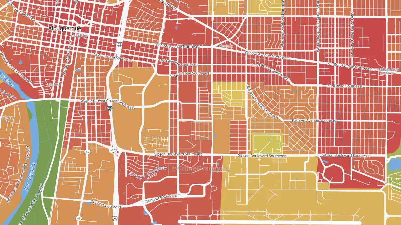Victory Hills, Albuquerque, NM Map of Assault Rates